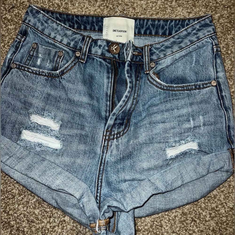One Teaspoon High Waist Denim Shorts